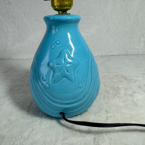 Disney Vintage Little Mermaid Lamp Blue Ceramic 1989 Base only no Shade - Picture 5 of 10